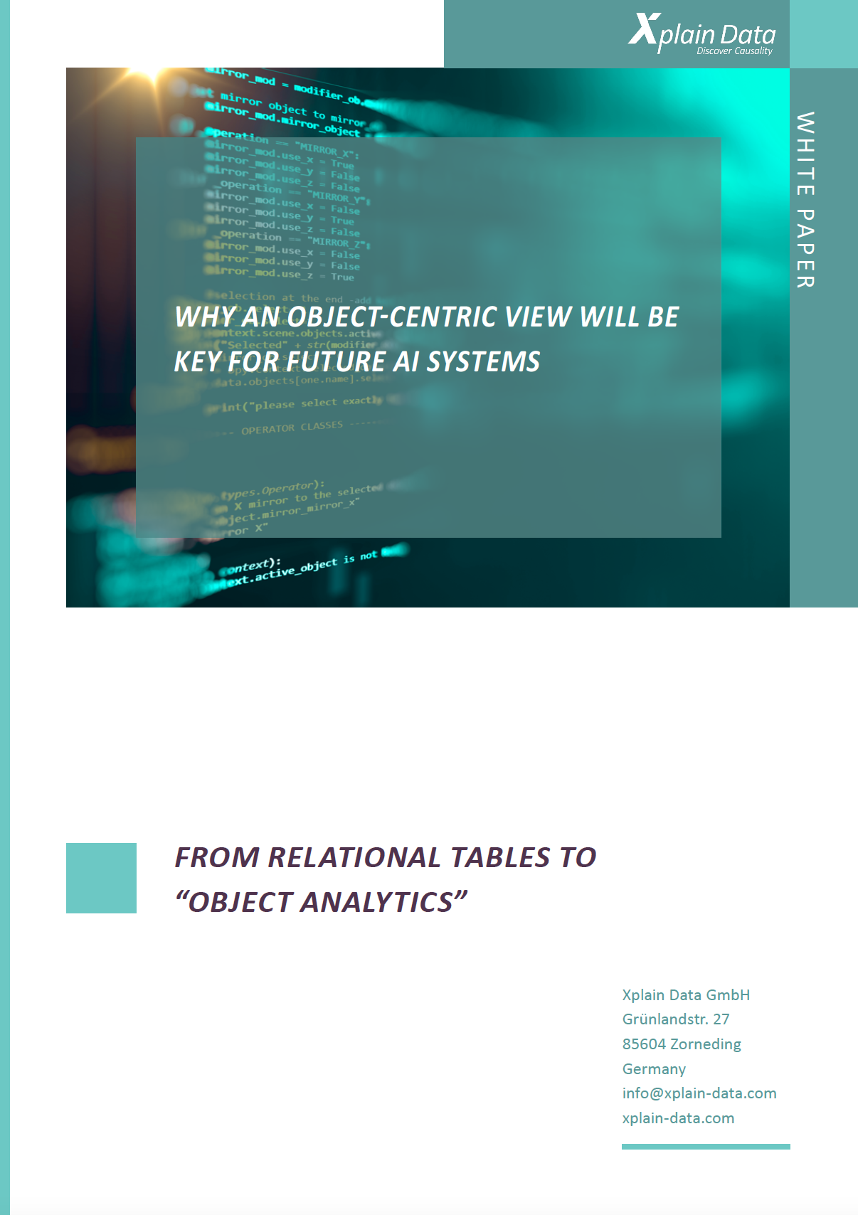 White paper: From relational tables to "object analytics"